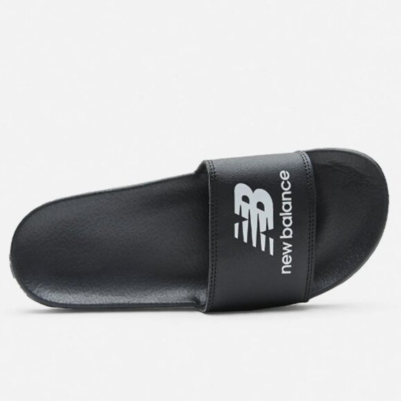 NEW NEW BALANCE Logo Slide On Sandals black unisex 253 - Picture 5 of 9
